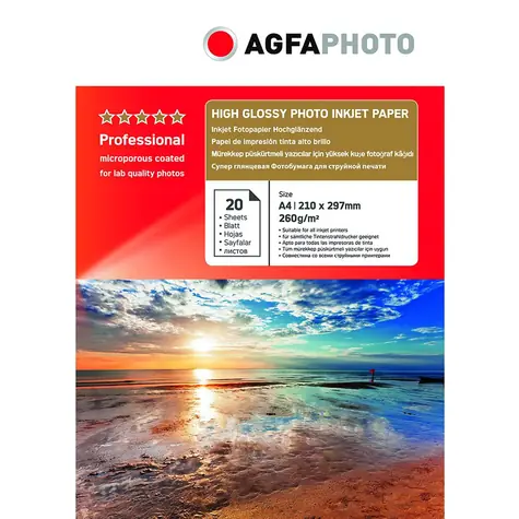 AgfaPhoto Professional Photo Paper High Gloss 260 g A4 20ks / Fotopapír / lesklý