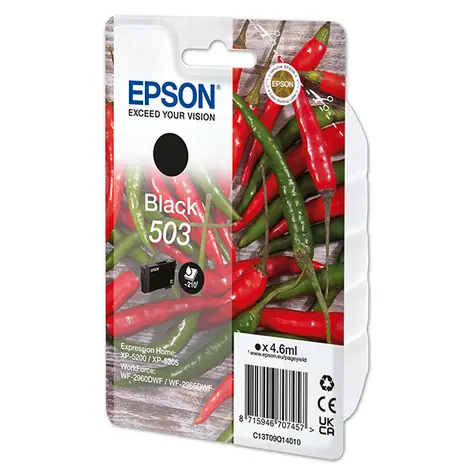 EPSON originální cartridge 503 černá / pro WF-2965DWF & Expression Home XP-5205 / 4.6 ml