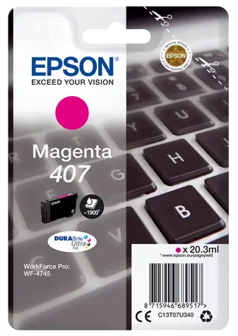 Epson C13T07U340  407 originální cartidge fialová / pro WorkForce Pro WF-4745 & WorkForce Pro WF-4745DTWF / 20.3 ml