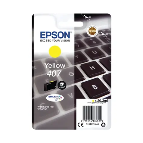 Epson C13T07U440 407 originální cartidge žlutá / pro WorkForce Pro WF-4745 & WorkForce Pro WF-4745DTWF / 20.3 ml