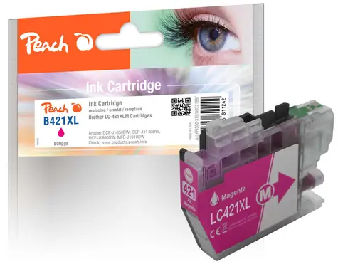 Peach LC-421XM alternativní cartridge fialová / pro Brother DCPJ 1050 DW & DCPJ 1140 DW / 500 stran