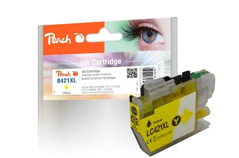 Peach LC-421XY alternativní cartridge žlutá / pro Brother DCPJ 1050 DW & DCPJ 1140 DW / 500 stran