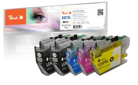 Peach LC-421XL alternativní cartridge MultiPack Plus / pro Brother DCPJ 1050 DW & DCPJ 1140 DW / 5x 500 stran