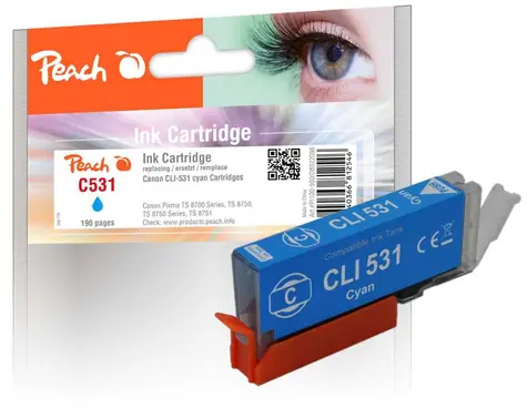 Peach C530/531 alternativní inkoustová kazeta modrá / pro Pixma TS 8700 & Pixma TS 8750