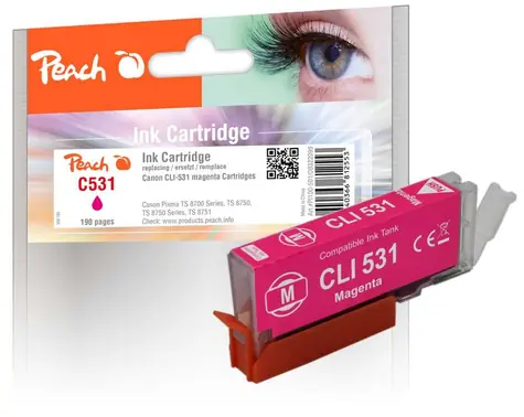 Peach C530/531 alternativní inkoustová kazeta fialová / pro Pixma TS 8700 & Pixma TS 8750