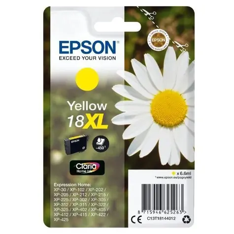 EPSON Ink 18XL / originální cartridge / 6.6 ml / žlutá