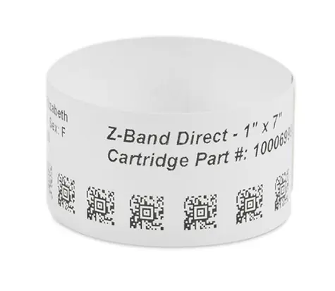 Zebra Paediatric Wristband White 25.4 x 177.8mm / PP / DT / Z-Band UltraSoft / Adhesive closure / 250/roll / 6/box 