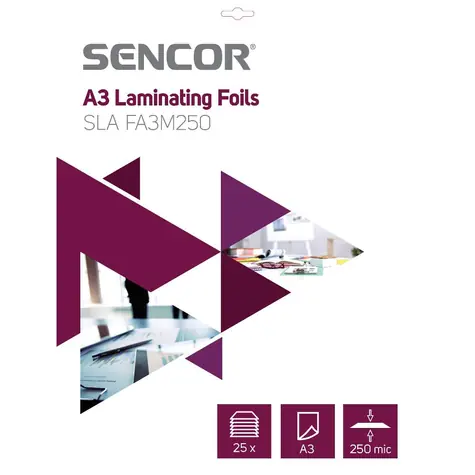 SENCOR SLA FA3M250 Laminovací fólie A3/250mic (25ks)