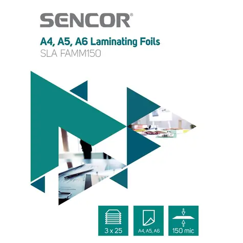 SENCOR SLA FAMM150 Laminovací fólie A4&A5&A6/150mic (3x25ks)