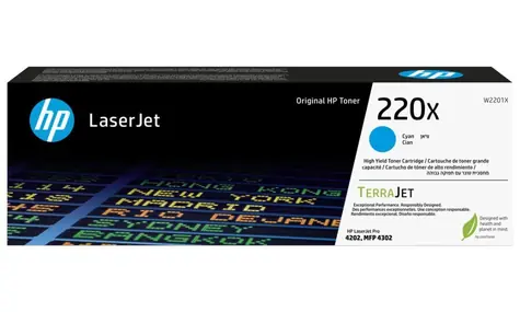 HP 220X originální toner modrá / pro HP Color LaserJet Pro 4202dn & 4202dw / 5.500 stran