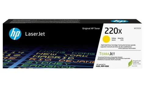 HP 220X originální toner žlutá / pro HP Color LaserJet Pro 4202dn & 4202dw / 5.500 stran