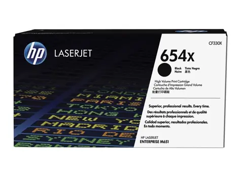 HP 654X originální toner černá / pro HP Color LaserJet Enterprise M651dn & M651n / 20.500 stran