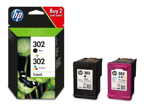 HP 302 (X4D37AE) inkoustová kazeta multipack CMYK / pro HP DeskJet 2130 & HP OfficeJet 383 / 4+3.5ml