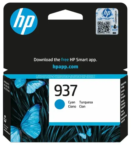 HP 937 inkoustová kazeta modrá / pro HP OfficeJet Pro 9120e & 9122e & 9125e & 9132e / 800 stran