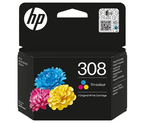 HP 308 inkoustová kazeta tříbarevná / pro HP Envy 6110e & Envy 6120e & Envy 6122e / 120 stran
