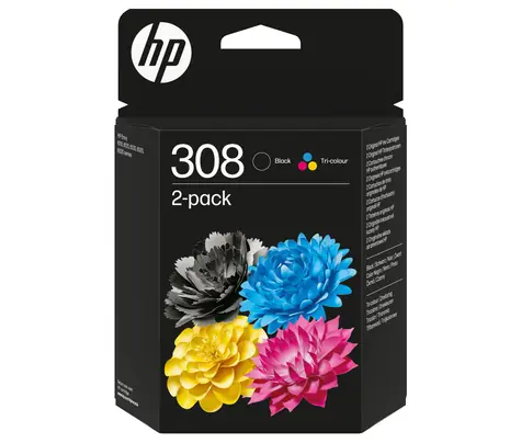 HP 308 inkoustová kazeta 2-pack / pro HP Envy 6110e & Envy 6120e & Envy 6122e / 1x 160 stran & 1x 120 stran