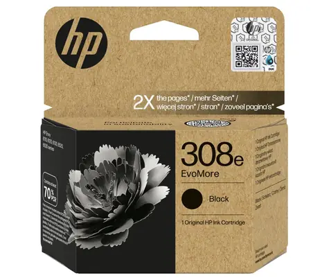 HP 308e inkoustová kazeta černá / pro HP Envy 6110e & Envy 6120e & Envy 6122e / 320 stran