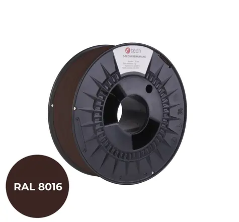 C-TECH PREMIUM LINE Filament PLA mahagonová hnědá | RAL8016 | 1.75mm | 1kg