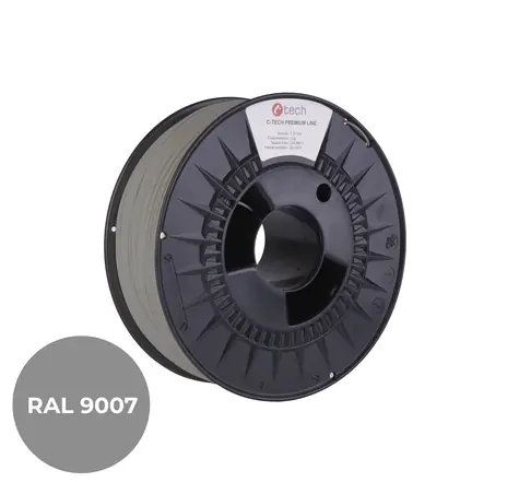 C-TECH PREMIUM LINE Filament PLA šedý hliník | RAL9007 | 1.75mm | 1kg