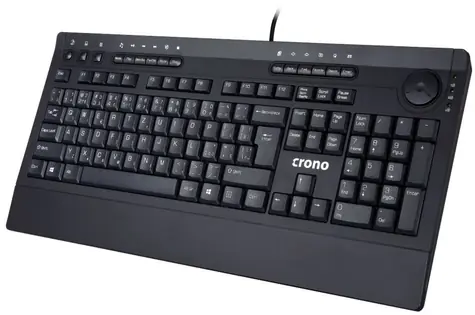 Crono CK2111 černá / Multimediální klávesnice / USB / CZ + SK layout 
