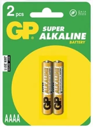 GP alkalické baterie AAAA / 1,5V / (LR8D425) / 2 pack / bulk
