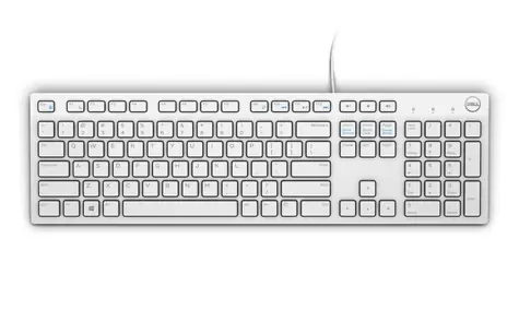 DELL KB-216 UK bílá / Multimediální klávesnice / USB 