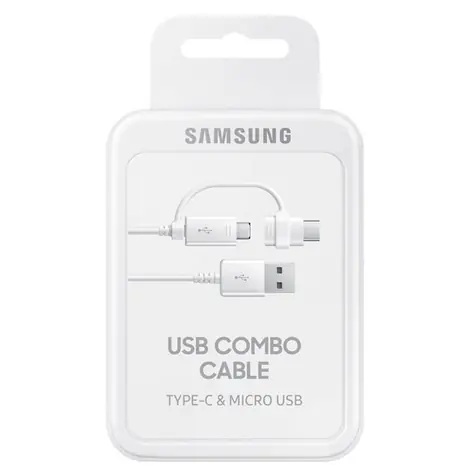 SAMSUNG Propojovací kabel z USB na micro USB nebo USB typ C bílá