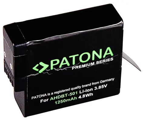 PATONA baterie pro videokameru GoPro Hero 5 & Hero 6 & Hero 20018 & 7 / AABAT-001 / 1250mAh / Li-Ion / Premium