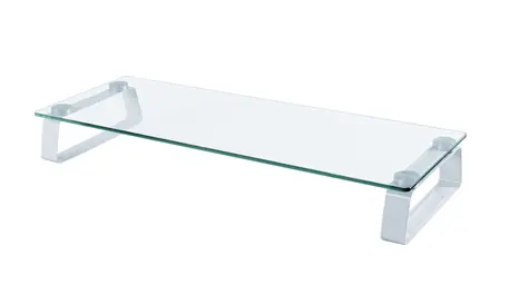 CONNECT IT CI-1135 bílá / Multifunkční skleněný podstavec pod monitory / 560 x 210 x 80 mm / Nosnost: 20kg