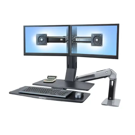 ERGOTRON WorkFit-A II / Držák pro Dual Monitor a kláv. + myš vč. pracovní desky / černá