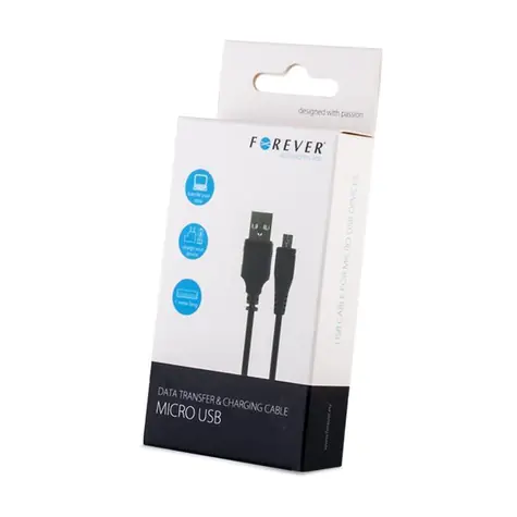 Forever Datový kabel TFO microUSB  3m černá