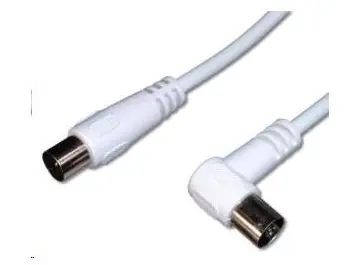 PremiumCord TV kabel M - F konektor 90°  2m / 75 Ohm 