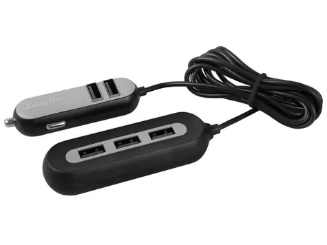 AVACOM CarHUB nabíječka do auta 5x USB výstup černá