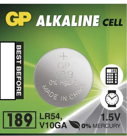 GP Nenabíjecí knoflíková baterie 189 / Alkaline / 1ks / Blistr