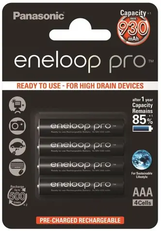 Panasonic Eneloop Pro Nabíjecí baterie AAA 930mAh / Ni-MH / 4ks / Blistr