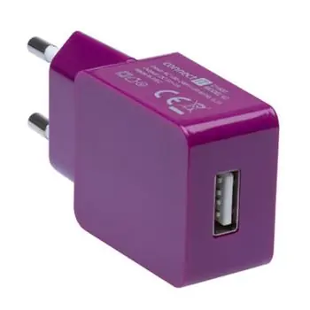 CONNECT IT COLORZ nabíjecí adaptér 1xUSB 1A fialová