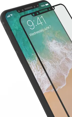 eSTUFF TitanShield pro Apple iPhone 8 Full Black / 0.3mm Asahi temperované sklo 