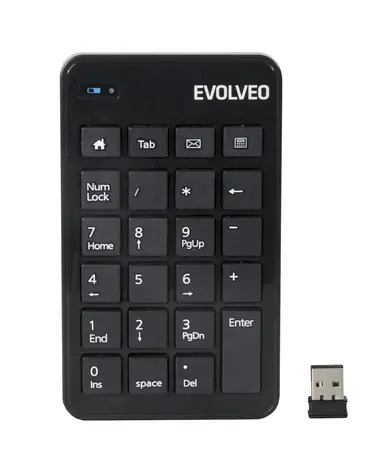 EVOLVEO WN160 bezdrátová numerická klávesnice černá / USB