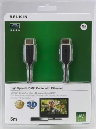 Belkin kabel HDMI HighSpeed 3D s Ethernetem 5m / zlacený