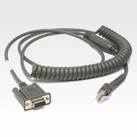ZEBRA RS232 kabel / DB9pin F / Power-port / svinutý / 3,66m