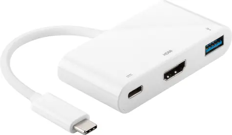 MicroConnect USB-C to USB3.0+HDMI+USB 3.1-C adaptér bílá