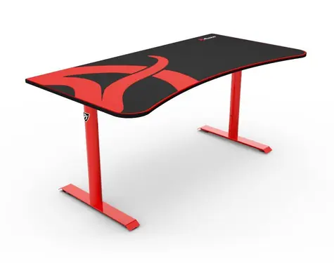 AROZZI ARENA Gaming Desk herní stůl černočervený / D:160cm / Š: 71-82cm / V: 71-81cm
