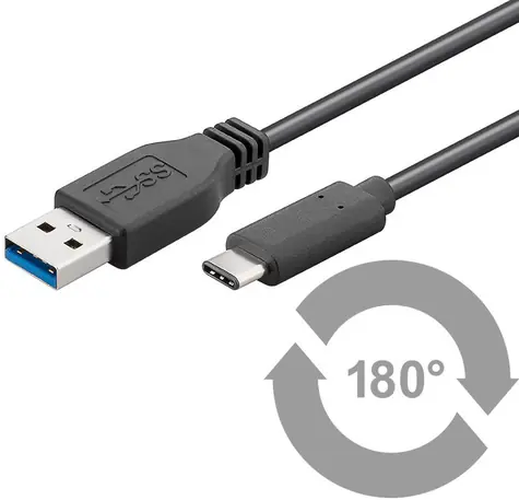 MicroConnect USB3.1 C (M) - USB3.0 A (M) 1m černá