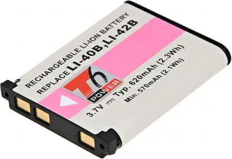 T6 Power Baterie Olympus Li-40B / Li-42B / D-Li63 / EN-EL10 / NP-45 / NP-80 / KLIC-7006 / D-Li108 / 620mAh