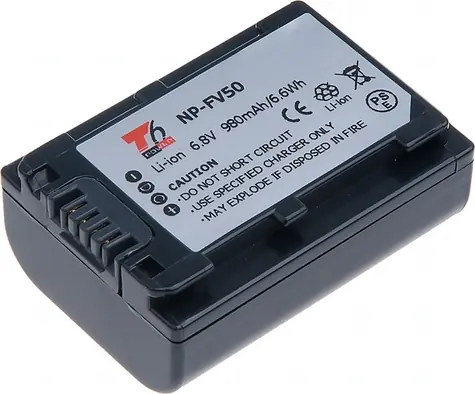T6 Power Baterie pro Sony NP-FV50 / 980mAh / šedá