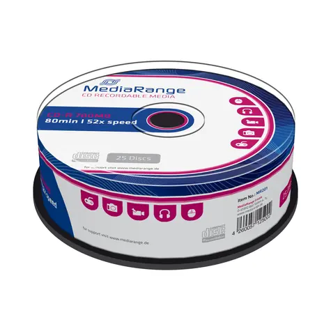 MediaRange CD-R 700MB 52x spindl 25ks 