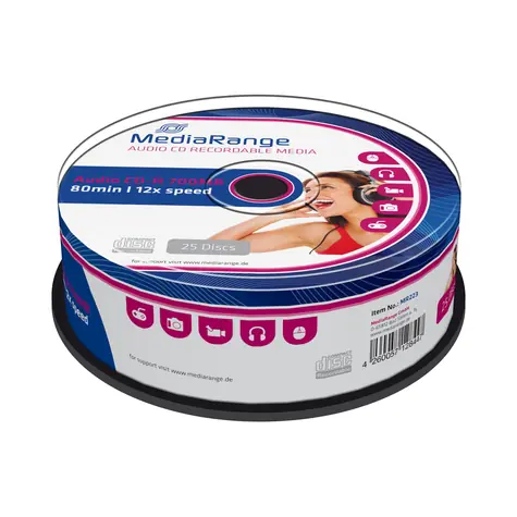 MediaRange CD-R AUDIO 700MB 12x spindl 25ks 