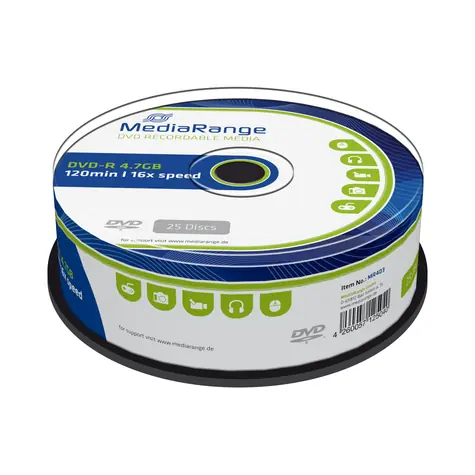 MediaRange DVD-R 4.7GB 16x spindl 25ks 