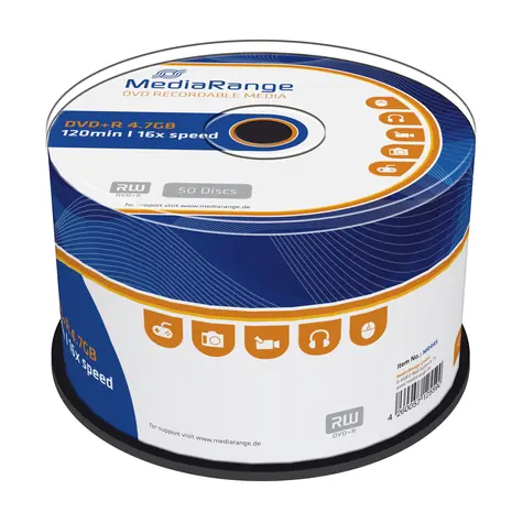 MediaRange DVD+R 4.7GB 16x spindl 50ks 