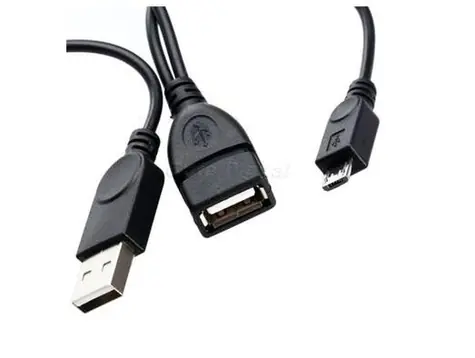 PremiumCord Kabel micro USB 2.0 0.5m / USB A F + USB A M - Micro USB M / OTG
